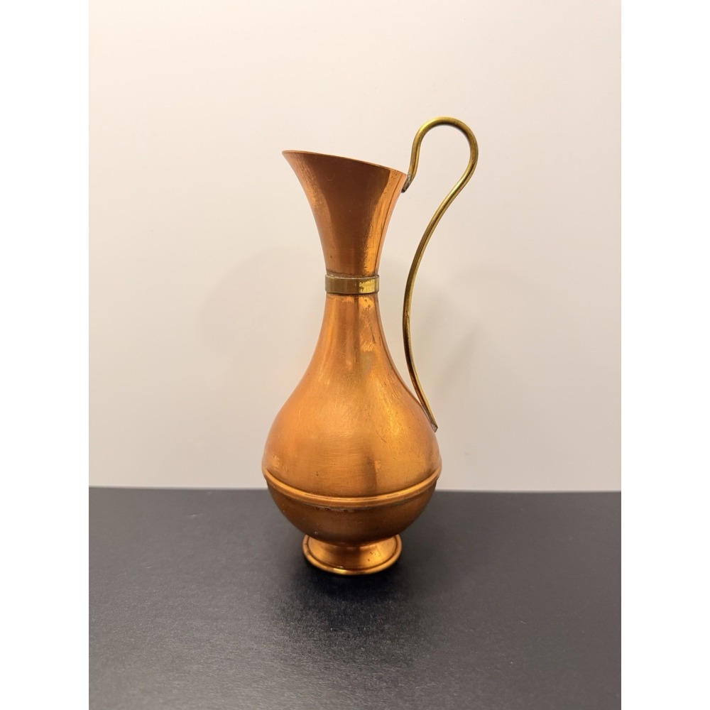 Vintage Miniature Copper & Brass Pitcher Jug Vase Pitcher Decorative Pitcher